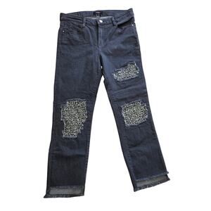 DKNY woman's size 27 grey colored ankle jeans with bling